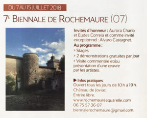 L'Art de l'Aquarelle Biennale 2018 Rochemaure Aquarelle Ardèche