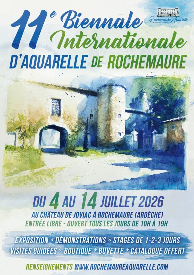 Affiche Biennale Rochemaure Aquarelle 2026
