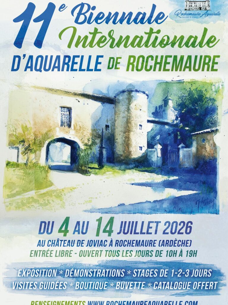 Affiche Biennale Rochemaure Aquarelle 2026