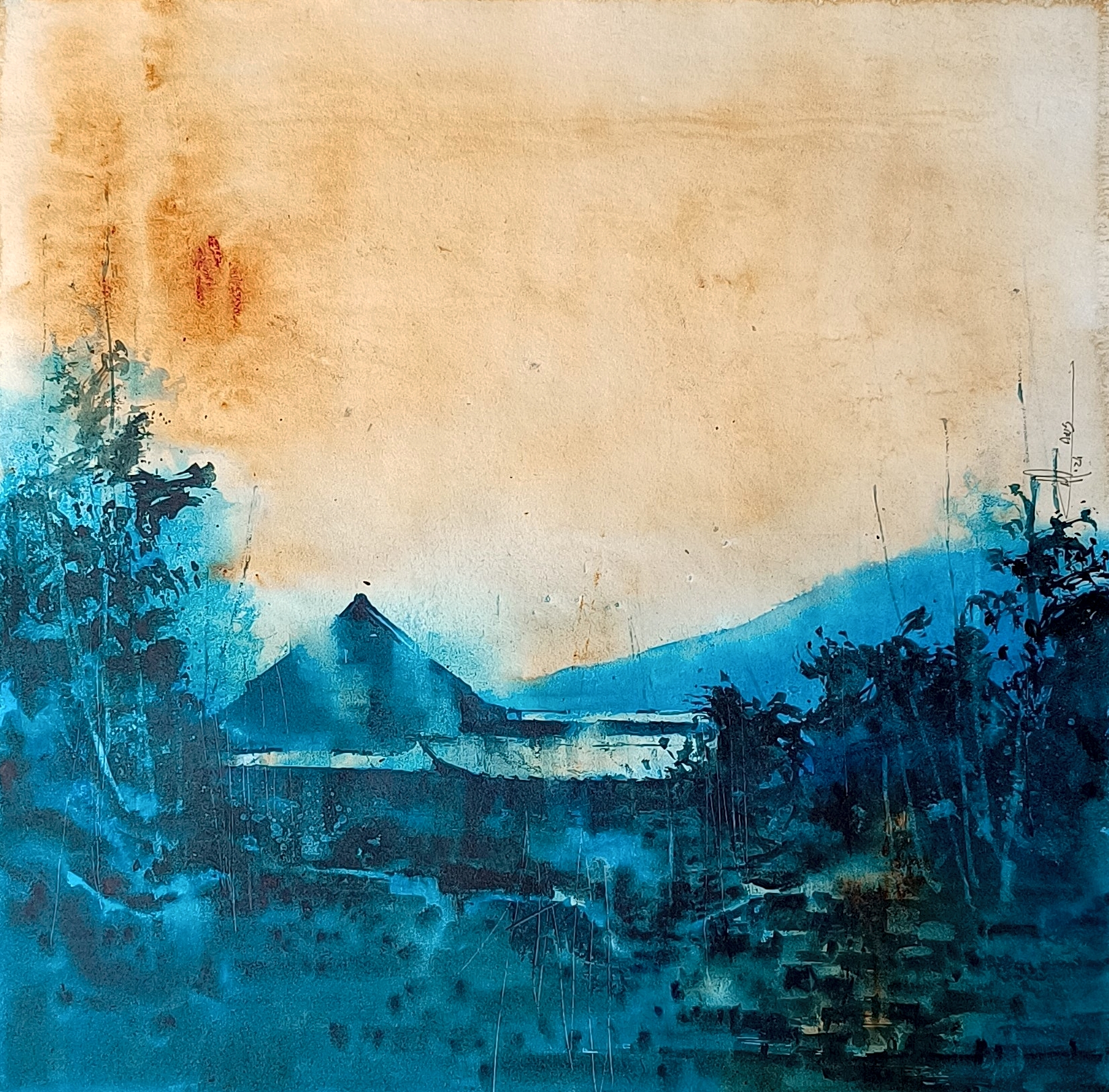 Paysage aquarelle contemporain - Cid GONZALO – Image 2